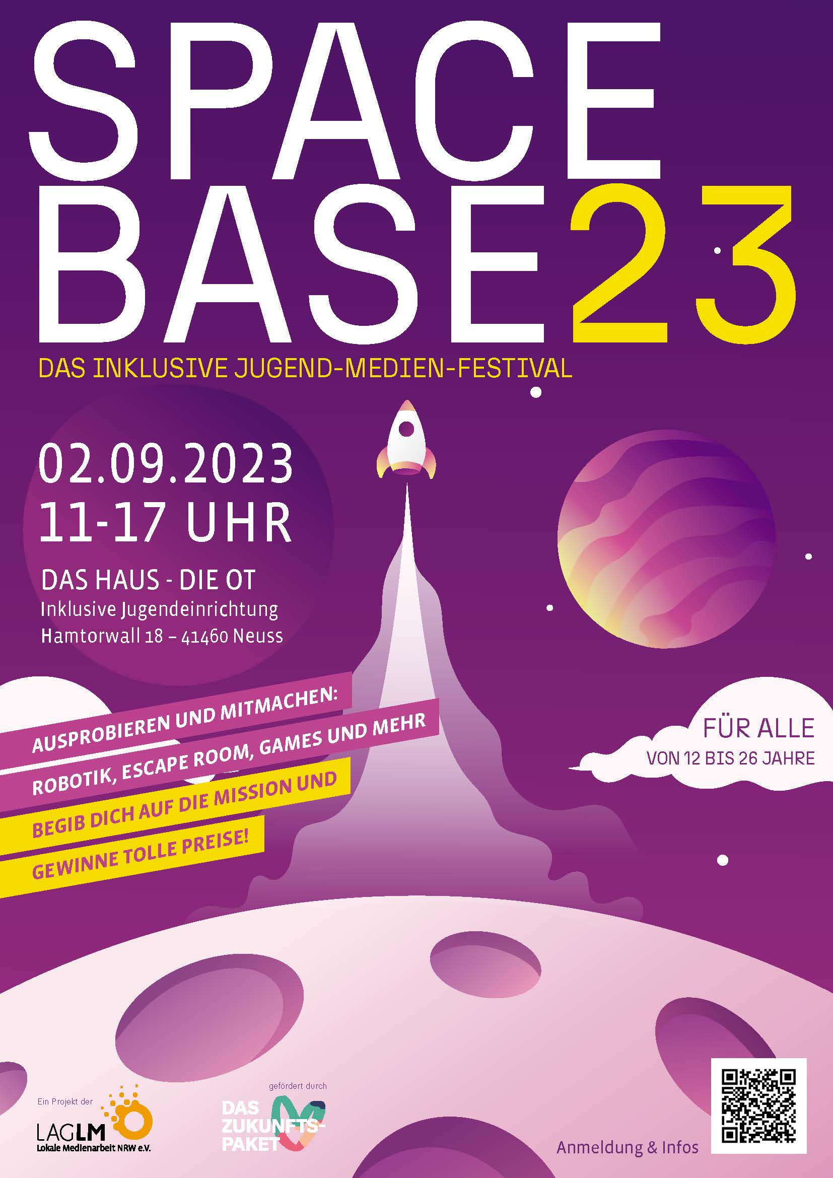 SpaceBase 23 - Das Inklusive Jugend-Medien-Festival, für alle von 12-26 Jahre