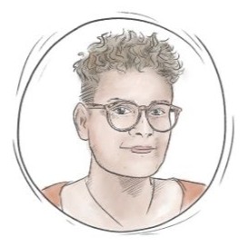 Grafik: ein Portraitbild der Autorin Bianca Rilinger