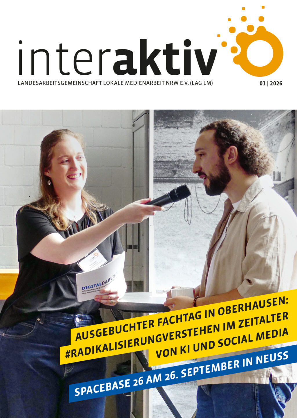 Cover der interaktiv: Rebecca Hipp und Hubeyb Yöntem im Gespräch beim Fachtag Digital dabei! Plus
